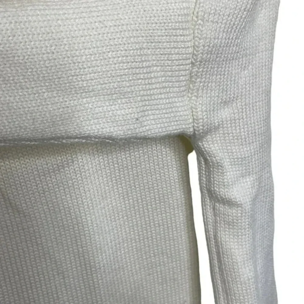 Oversized White and‎ Yellow Star Mock Neck Sweater Size M Cozycore Streetwear